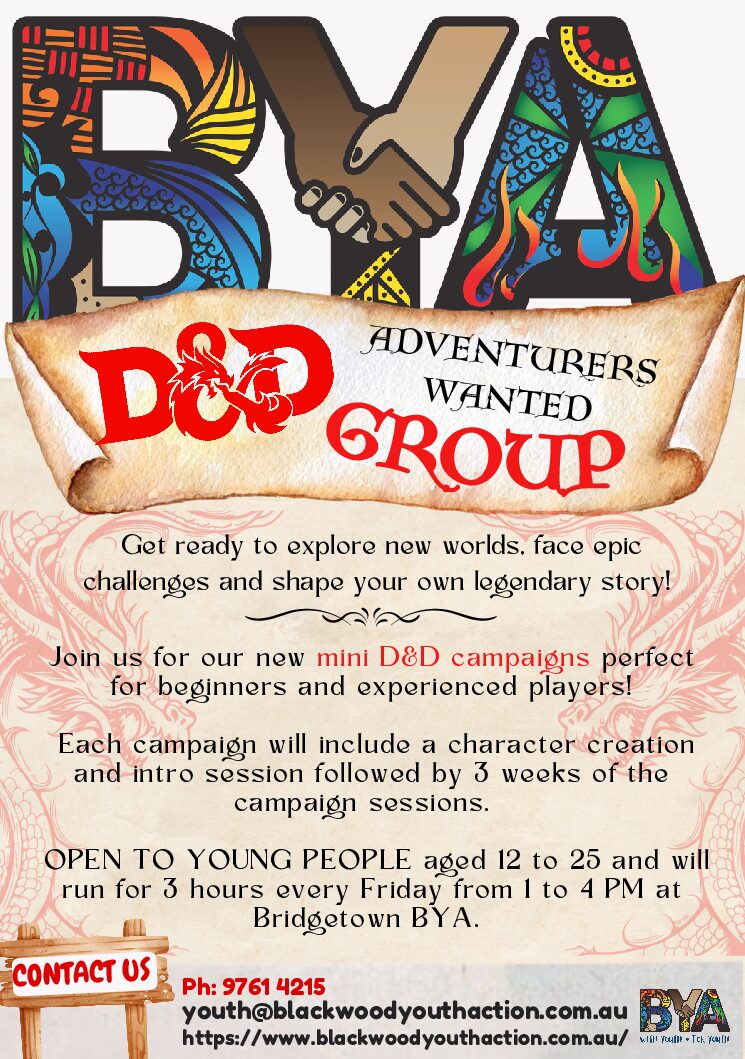 BYA DnD program flyer 2025